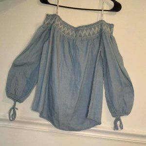 Blue Off the Shoulder Top